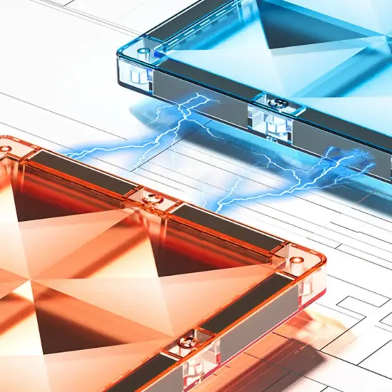 Set 51 Cuburi magnetice transparente luminoase 3D Racheta STEM