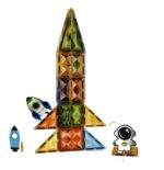 Set 51 Cuburi magnetice transparente luminoase 3D Racheta STEM