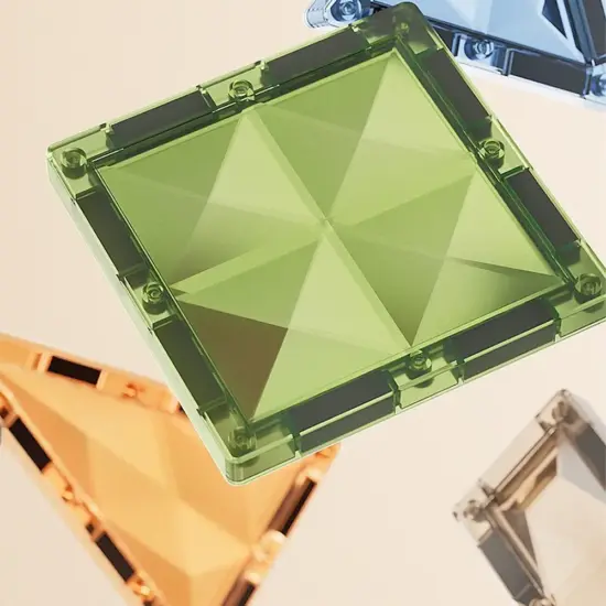 Set 51 Cuburi magnetice transparente luminoase 3D Racheta STEM