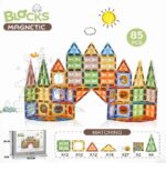 Set 85 Cuburi magnetice transparente luminoase 3D Castel STEM