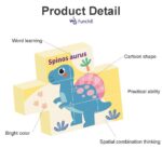 Set 9 cuburi magnetice cu Animale Dinozaur Asambleaza Puzzle