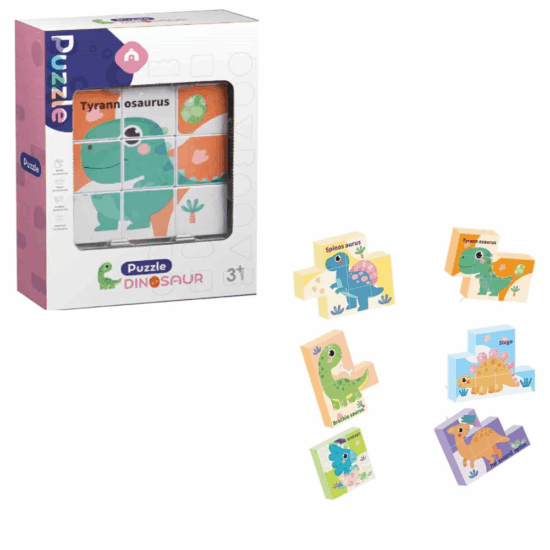 Set 9 cuburi magnetice cu Animale Dinozaur Asambleaza Puzzle Set 9 cuburi magnetice cu Animale Dinozaur Asambleaza Puzzle