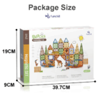 Set 92 Cuburi magnetice transparente luminoase 3D Animale STEM