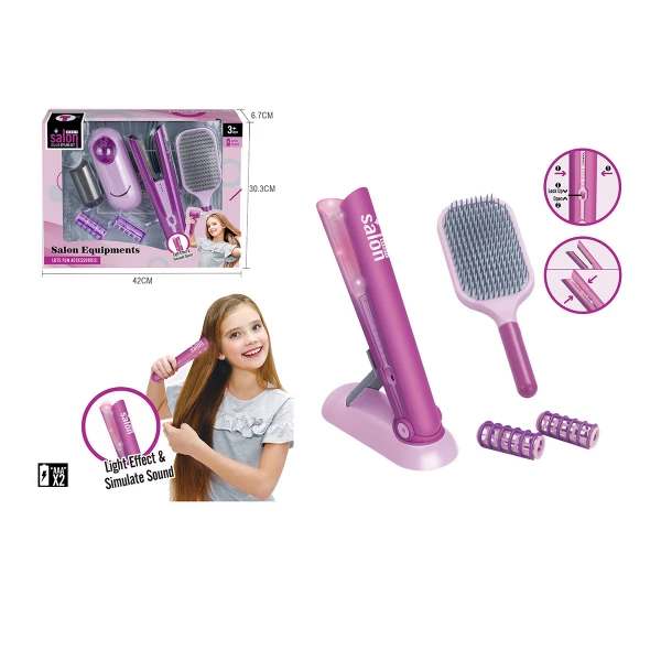 Set Infrumusetare si coafura Placa de par cu efecte luminoase