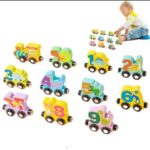 Tren magnetic Dinozaur cu Cifre 0-9 Joc educativ cu 10 Vagoane
