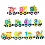Tren magnetic Dinozaur cu Cifre 0-9 Joc educativ cu 10 Vagoane