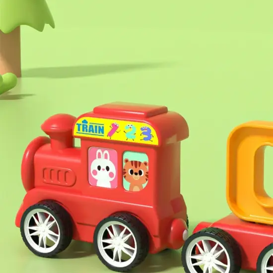 Tren magnetic cu Numere 0-9 Joc educativ cu 15 Vagoane 31 piese