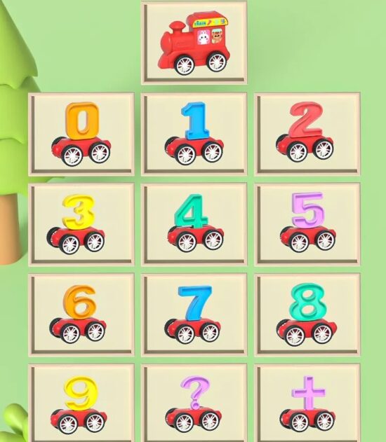 Tren magnetic cu Numere 0-9 Joc educativ cu 15 Vagoane 31 piese