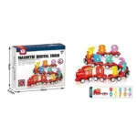 Tren magnetic cu Numere 0-9 Joc educativ cu 15 Vagoane 31 piese