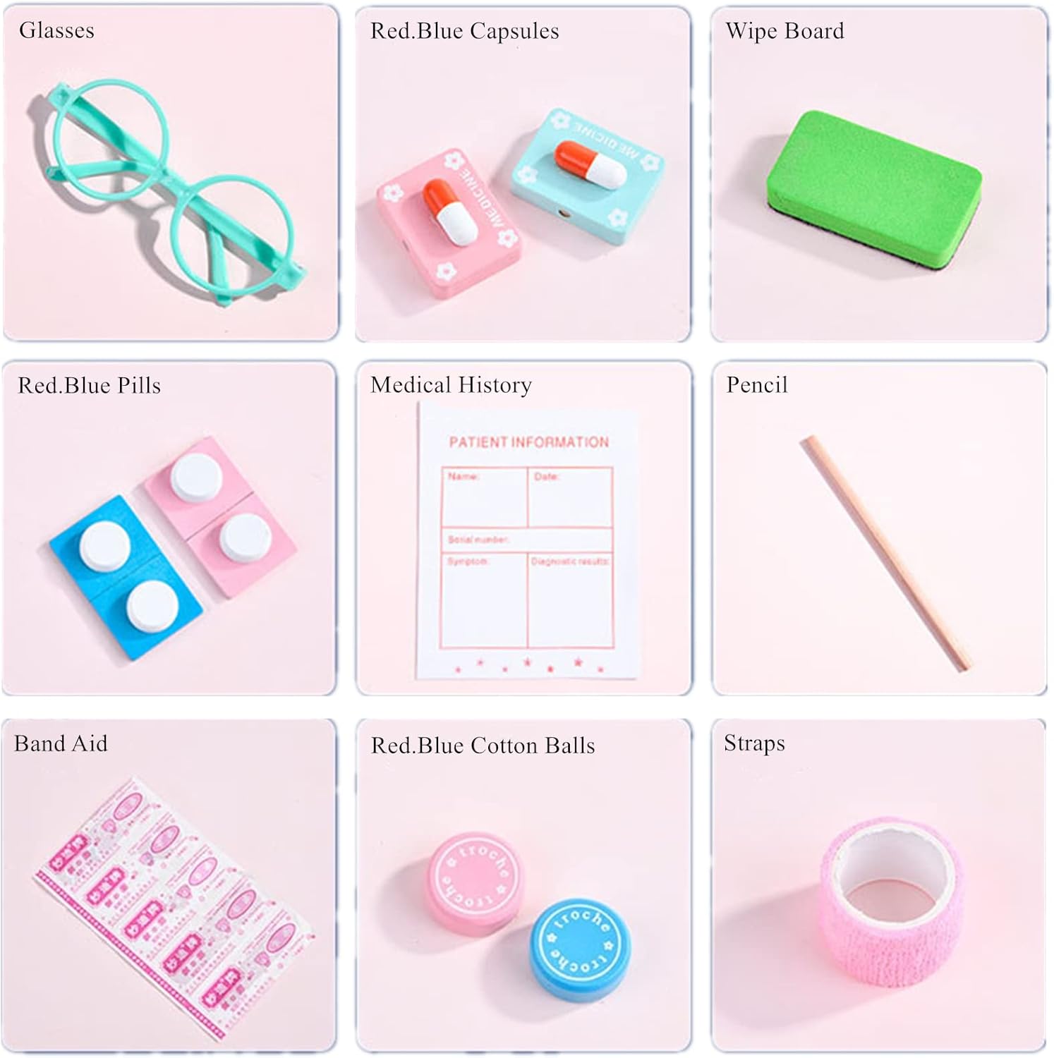 Trusa Dentist Fetite Set cutia medicala din lemn Jucarii Doctor