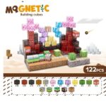 Set 122 Cuburi magnetice MineCraft Constructii Joc Stem