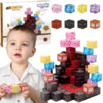 Set 133 Cuburi magnetice MineCraft Constructii Joc Stem