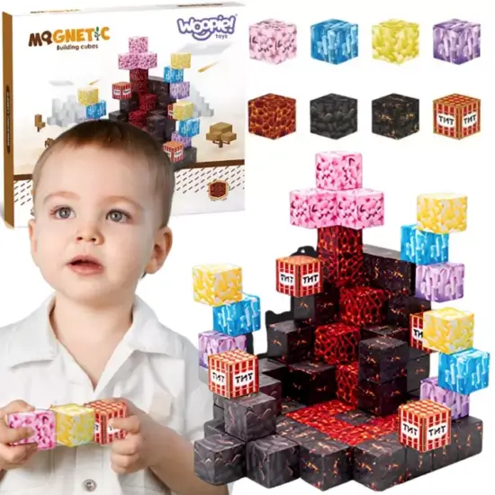 Set 133 Cuburi magnetice MineCraft Constructii Joc Stem