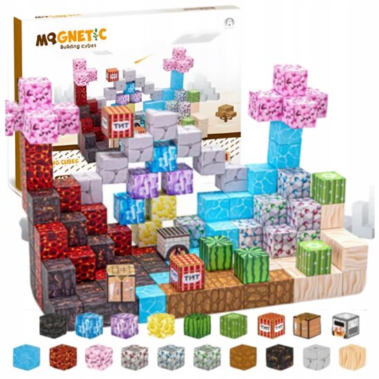 Set 133 Cuburi magnetice MineCraft Constructii Joc Stem Set 133 Cuburi magnetice MineCraft Constructii Joc Stem