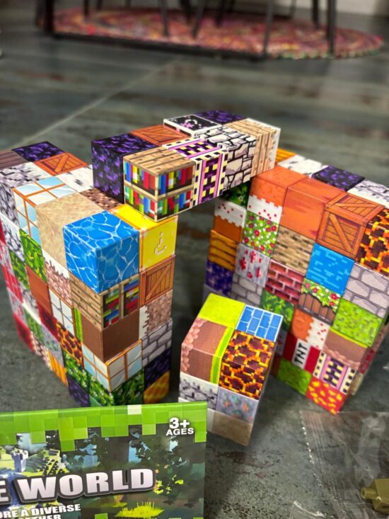 Set 140 Cuburi magnetice 10 Figurine MineCraft Magnetici Joc Stem 1