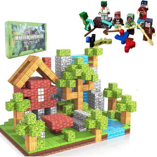 Set 158 Cuburi magnetice 6 MineCraft Magnetici Jucarii Stem