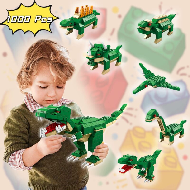 Cuburi constructie STEM 1000 piese Aventura Dinozaurilor 6in1