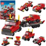 Cuburi constructie STEM 1000 piese Camionul de tractare cu masini