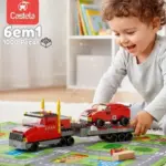 Cuburi constructie STEM 1000 piese Camionul de tractare cu masini