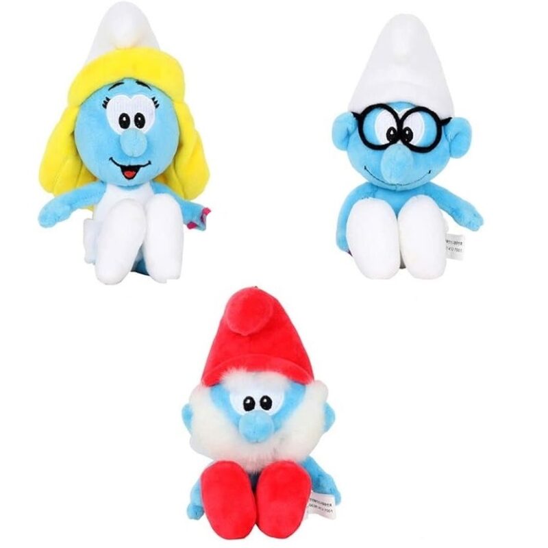 Set 3 Jucarii Strumfii 25 cm plusuri Jumbo Mascote copii