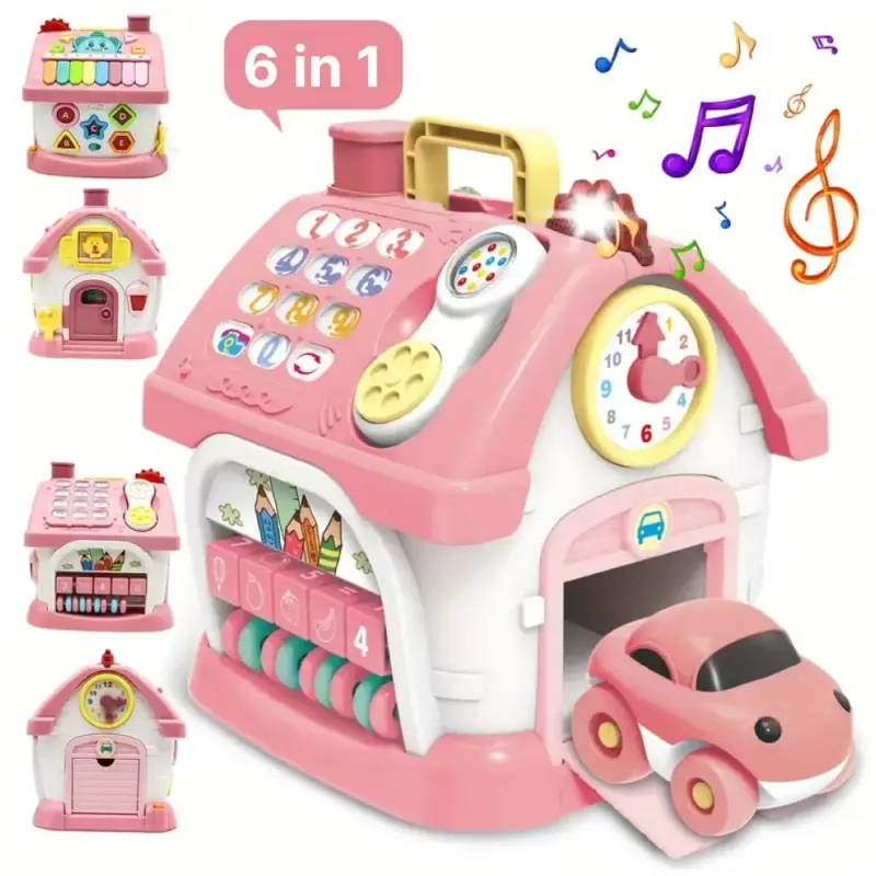 Casuta interactiva Educativa Montessori Busy Board cu Lumini si sunete