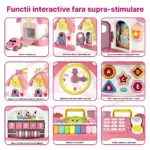 Casuta interactiva Educativa Montessori Busy Board cu Lumini si sunete