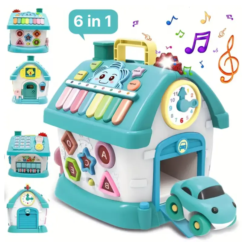 Casuta interactiva Educativa Montessori Busy Board cu Lumini si sunete