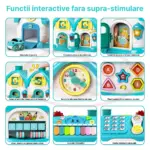 Casuta interactiva Educativa Montessori Busy Board cu Lumini si sunete