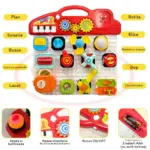 Casuta interactiva Montessori Busy Board Lumini Sunete Tabla 15 activitati