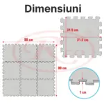 Covor joaca copii Oraselul Traseu Puzzle burete Trafic 90x90 cm