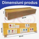 Joc Remi clasic cu Suport din lemn Tabla lemn si Piese din piatra Rumy