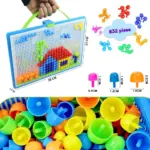Joc creativ 832 piese Mozaic copii cu butoni colorati din plastic