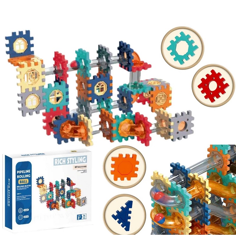 Set 76 piese constructie Stem Set creativ cu Labirint Circuit bile Set 76 piese constructie Stem Set creativ cu Labirint Circuit bile