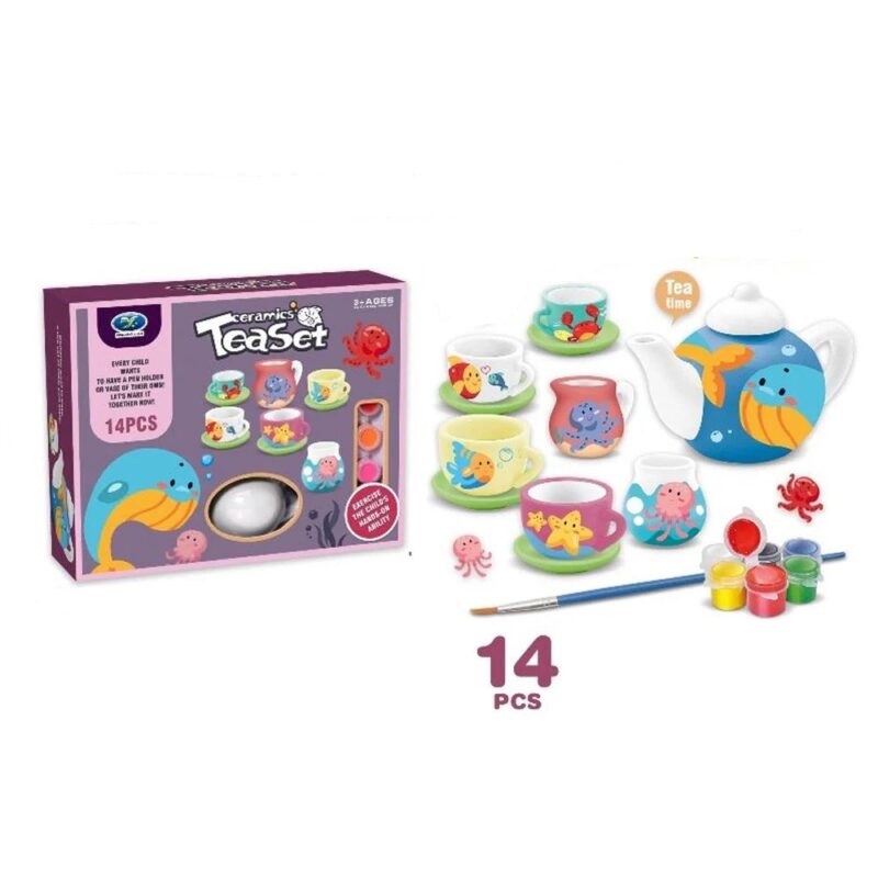 Set creativ 14 piese Ceai Vase de colorat din ceramica Pictam manual