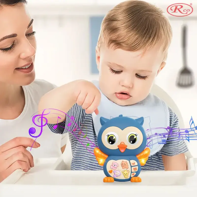 Jucarie interactiva bebe Bufnita vesela dansatoare cu lumini si muzica