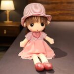 Jucarii Papusa Kawaii 45cm din plus imbracata si cu palarie