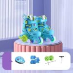 Set Role reglabile Bleu 2in1 cu Lumini Protectii Roti ajutatoare Frana