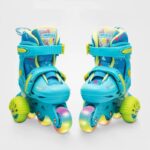 Set Role reglabile Bleu 2in1 cu Lumini Protectii Roti ajutatoare Frana