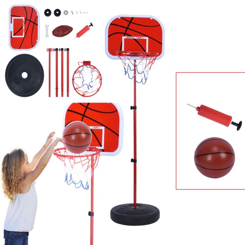 Cos de baschet 150cm pentru copii cu minge si stativ reglabil