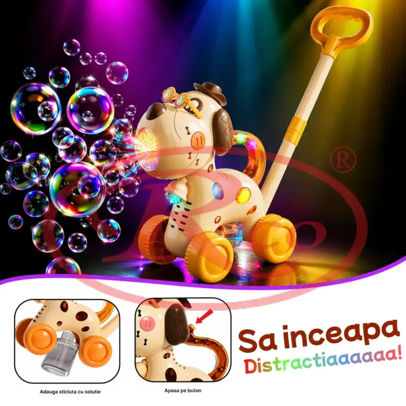 Jucarie interactiva de impins Catel cu baloane cu baterie USB copii