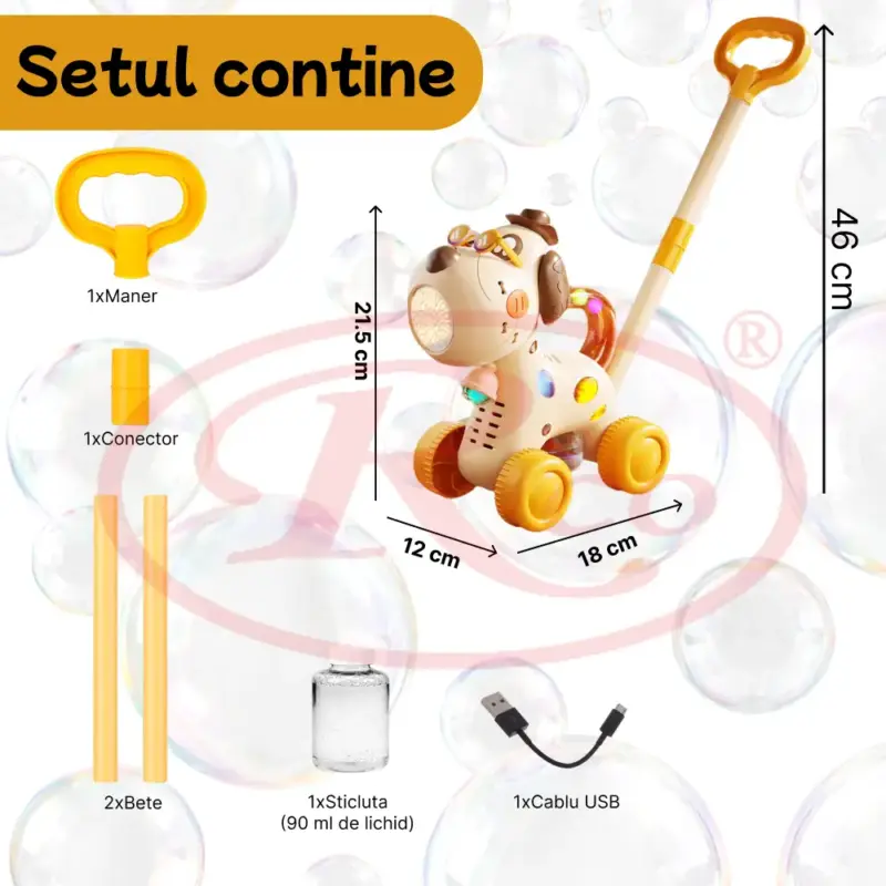 Jucarie interactiva de impins Catel cu baloane cu baterie USB copii