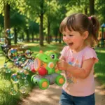 Jucarie interactiva de impins Dinozaurul cu baloane cu baterie USB