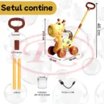 Jucarie interactiva de impins Girafa cu baloane cu baterie USB copii