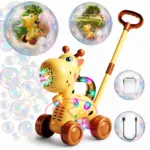 Jucarie interactiva de impins Girafa cu baloane cu baterie USB copii