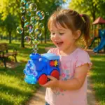 Jucarie interactiva de impins Locomotiva cu baloane cu baterie USB