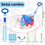 Jucarie interactiva de impins Locomotiva cu baloane cu baterie USB