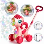 Jucarie interactiva de impins Unicorn cu baloane cu baterie USB