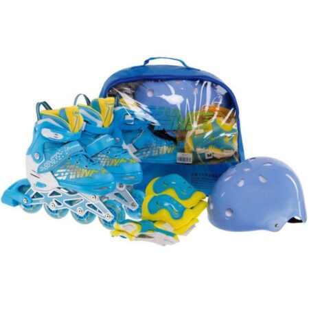Set Role Reglabile copii Bleu cu protectii Pozitionarea rotilor in linie