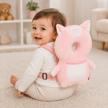 Perna sub forma de Pisica protectie Cap si Spate Rucsac bebe