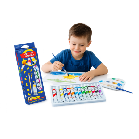 Set 12 culori tempera desen Picteaza pe diferite suprafete